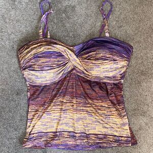 Kariza Purple & Gold Swim Top